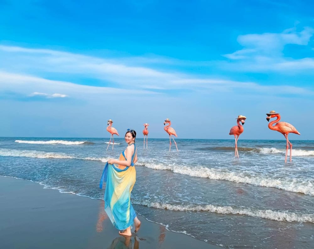 Bờ biển tại khu nghỉ dưỡng Flamingo Hải Tiến